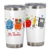 QEENLAMARTSY Personalized Gift Kawaii Backpack Apple Pencil Notebook Back to School Coffee Cup First Day of School Teacher Gift 20 Oz Stainless Steel Water Bottle