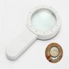 QERTYHJK Magnifying Glass with Light, 30X Handheld Large Illuminated Lighted Magnifier for Macular Degeneration, Seniors Reading, Soldering, Inspection, Coins, Jewelry, Exploring