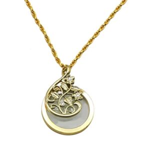 QERTYHJK Pendant Necklace Magnifying Glass with Floral Pattern Sweater Chain Portable Good for Reading