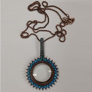 QERTYHJK Portable Magnifying Glass Reading 3X Pendant Necklace Decorative Sweater Chain