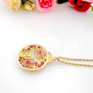 QERTYHJK Portable Necklace Flower Pendant Sweater Chain Peony Decoration Magnifying Glass Reading