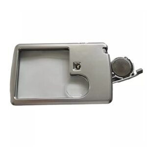 QERTYHJK Rectangular Lighted Magnifying Glass Portable Mini Luminous Pocket Reading