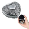 QfwdfcTrenz Personalized Vintage Jewelry Box, Small Heart Shape Trinket Storage Organizer Case, Small Antique Ring Earrings Necklace Storage Organizer Case, Treasure Chest Keepsake Gift Box for Women