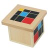 Qianly Child-Centered Cube Colorful Wooden Cube Wooden Toy with Lid for Preschoolers, Playroom