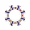 Qianly Gem Inlay Stacker Unpainted Wooden Stacking Toy Acrylic Inlays Wooden Circular Toy, Blue