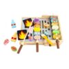 Qianly Wooden Barbecue Playset Fine Motor Skills Toy Barbecue Grill Realistic Design Wooden Grill Toy for Children, Playroom