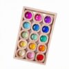 Qianly Wooden Light-Play Toy Unpainted Finish Crystal-Like Block Toy Educational Acrylic Block Tray for Children