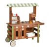 Qianly Wooden Market Stand Multiple Compartments Children's Market Stand Imagination Grocery Store Playset, Outdoor Multifunctional Selling Cart