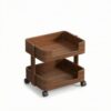 Qianly Wooden Side Table with Wheels Versatile Rolling Side Table Portable Rolling Nightstand for Bedside, Bedroom, Living Room