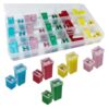 QIESCOL 30PCS Car Fuses Assortment Kit, 20A 30A 40A 50A 60A Tall/Standard & Low Profile Box Shaped Car Fuse with Storage Box, Universal Automotive Fuses for Cars, SUVs, Trucks (Multicolor)