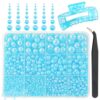 qiipii 2mm-10mm Aquamarine AB Flatback Half Round Pearls Gems Nail Charms