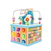 Qilay Wooden Activity Cube for Toddlers, 5 in 1 Multipurpose Abacus Early Educational Montessori Toys, Learning Toys for Kids | Bead Maze, Great for Boys Girls