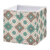 Qilmy Abstract Pattern Storage Cube Bins, 15.7X10.6X7 Inch Collapsible Fabric Storage Cube Organizer with Handles, Sturdy Storage Bins for Shelves, Wardrobe, Books