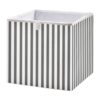 Qilmy Gray White Stripes Storage Cube Bins, 15.7X10.6X7 Inch Collapsible Fabric Storage Cube Organizer with Handles, Sturdy Storage Bins for Shelves, Wardrobe, Books