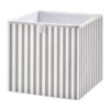 Qilmy Grey White Stripes Storage Cube Bins, 11X11X11 Inch Collapsible Fabric Storage Cube Organizer with Handles, Sturdy Storage Bins for Shelves, Wardrobe, Books
