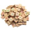 Qingdinu 200PCS Colorful Buttons English Words Wooden Letters Alphabet Tiles Black & Numbers for Crafts Wood 20MM Button(STYLEC)