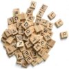 Qingdinu 418pcs Wood Letter Tiles, DIY Gift Decoration - Making Alphabet Coasters and Crossword Game