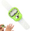 Qintreesify 1Pc Green Finger Tally Counter with Digital Display,Finger Clicker,Finger Counter,Clicker Counter,Portable Number Clicker Counter for Golf, Adjustable Resettable Finger Tally Counter