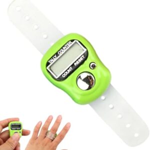 Qintreesify 1Pc Green Finger Tally Counter with Digital Display,Finger Clicker,Finger Counter,Clicker Counter,Portable Number Clicker Counter for Golf, Adjustable Resettable Finger Tally Counter