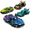 QiqoPoyee 4 Pack Supercar Building Set, Futuristic Racing Car Model Kit Collection, Creative Building Blocks Toy for Kids, Teens & Adults, STEM Construction Set, Collectible Display Vehicle Gift