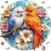 Qiuenisray 500 Pieces Wooden Puzzles for Adults, Sweet Heart Parrots Jigsaw Puzzles for Couple, Love Wood Puzzles for Woman and Girls, FSC Certified Wall Decor, Gift for Family Game 16.5x16.9 in