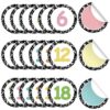 QOUBAI 60Pcs 6in Classroom Floor Stickers Removable Number Spot Markers(1-42) Floor Carpet Decals Line up Sitting Dot for Back to School Teacher Student Elementary Kindergarten Preschool Pastel