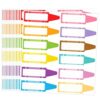 Qpout 180 Pcs Crayon Shaped Name Tag Labels, Self Adhesive Writable Crayon Box Desk Name Plates Stickers for Notebook Lunch Box Cubby Students Teacher Office Nursery Classroom Supplies