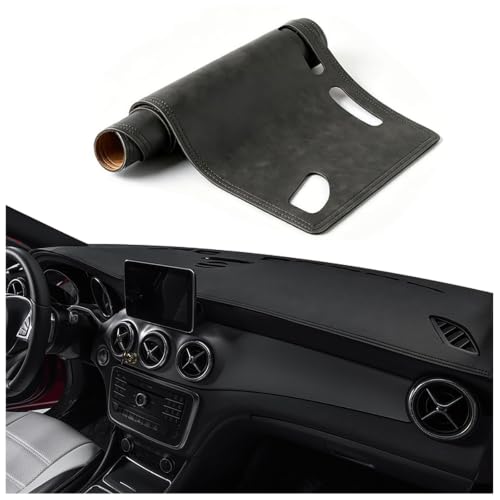QTXYQOX Dashboard Cover for Mercedes Benz GLE 2020-2026 (with HUD), Dash Mat with Leather-Texture Surface, Silicone Backing Design, Dash Covers Pads, Interior Dashboard Pad,A Black