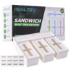 Qualezy Storage Bag Organizer for Kitchen- Baggie Drawer Organizer & Plastic Food Storage Bags Holder- Compatible with Gallon, Quart, Sandwich, Snack Bags, Freezer, Slider Bags-4 Separate Pieces White