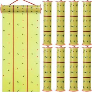 Qualirey 8 Rolls Giant Sticky Fly Traps 183 Feet Adhesive Fly Paper Fruit Traps Outdoor Indoor Strips Sticky Hanging Tapes Gnat Bug Catcher Pest Killer for Garage Greenhouse Barn Stable