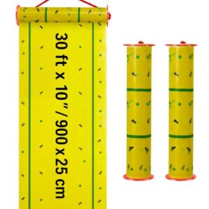 Qualirey Giant Sticky Fly Traps, Fly Strips for Indoor Outdoor Hanging Flying Tapes Non Toxic Ribbon Fruit Gnat Killer for Mosquito Plants House Horse Stable(59.06ft,Yellow and Green,2 Pcs)