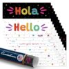 Quarterhouse 12 Poster Spanish Words and Phrases Set, Spanish Classroom Learning Materials for Pre-K and K-12 Students and Teachers, 12 x 18 Inches, Made in USA