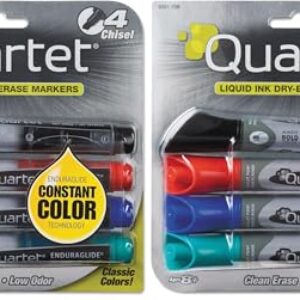 Quartet Dry Erase Markers, Whiteboard Markers, Bullet Tip, EnduraGlide, White Board Dry Erase Pens for Teachers, Home School & Office Supplies, Assorted Classic Colors, 8 Pack (5001-1MA)