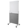 Quartet Whiteboard Easel, Glass Dry Erase Board, Rolling Easel Stand On Wheels, Double-Sided Privacy Screen with Adjustable Height, Includes 1 Marker, Creates Private Interactive Workspaces (Q293066W)