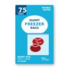 Quart Freezer Bags with Double Zipper Food Storage, 75 Count