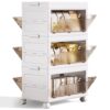 QudraKast 3-Tier Stackable Plastic Storage Bins - 67QT Stackable Storage Bins - Closet Organization Suitable for Bedroom, Organization and Boxes for Study, Toy Room, Office