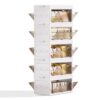 QudraKast 5-Tier Stackable Plastic Storage Bins - 23QT Stackable Storage Bins - Closet Organization and Storage, Suitable for Bedroom, Organization and Storage Boxes for Study, Toy Room, Office