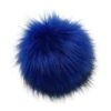 Queenbox 4.7in Fluffy Pom Pom with Elastic Loop, Solid Faux Fur Pompom Ball for Knitting Hat Clothing, Royal Blue