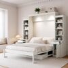 Queen Murphy Bed with Desk and Storage, Space Saving Wall Bed Cabinet