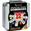 Queensell Mexican Train Dominoes Set with Numbers, Double 12 Dominoes Sets for Adults, Mexican Domino Train for Adults and Family - Domino Sets 91 Tiles with Aluminum Case