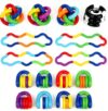 Quiet Twisty Fidget Toys 8PCS for Adult, Sensory Worry Toys, Bendable Twiddle Tubes, ADHD Autism Calm Down Toy, Office, Party Favors, Stress Relief Toys for Adult