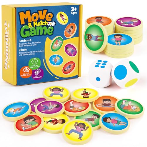 Quilinz Move and Match Game, Happy Move Board Game and Dice Game, Exercise Body and Balance Coordination, Social and Motor Skills for Kids, Daily Exercise for Family & Group Fun, Indoor and Outdoor