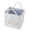 Quilted Fabric Car Storage Basket with Handles & Pocket, Foldable Laundry Hamper Boho Floral Print Organizer Bin for Home, Picnic, Office Nursery Cloth Toy 12"x10"x10" (Style F)