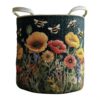 Quilted Laundry Basket With Handles Boho Floral Fabric Storage Hamper Multifunctional Clothes Storage Basket,Soft Lightweight and Foldable Design for Nursery Bedroom Laundry Room Home Decor (12)