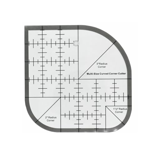 Quilting Ruler,Quilting Templates,Sewing Quilt Rulers,Acrylic Curved Corner Cutter,Precision Fabric Cutting Patchwork Tool for Quilting Sewing Craft DIY Projects,Black 6"x6"