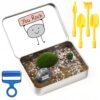Qunclay Rock Zen Garden Kit - Desk Zen Garden for Anxiety with 'You Rock' Resin Stone, Multicolor Healing Crystal Stones, Mini Tools & Tin Box, Stress Desk Decor for Employees Office Home Dorm