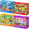 QUOKKA 100 Piece Puzzles for Kids Ages 4-6 – 4 Jigsaw Puzzles for Kids Ages 6-8 – Search and Find Game with Ocean Forest Animals for Childrens 5-8 – Learning Educational Toys for Boys and Girls 8-10