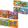 QUOKKA 4 Pack 60 Piece Search and Find Puzzles and 4 Pack 48 Piece Jigsaw Puzzles