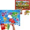 QUOKKA 70 Piece World Map Floor Puzzle and 48 Piece Farm Animals Search and Find Jigsaw