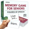 QUOKKA Elderly Memory Games for Seniors – 202 Cards for Alzheimer's or Dementia Activities – Expression Brain Card Games for Seniors with Dementia – 2 Levels, Visual Clues, Premium Gift Box